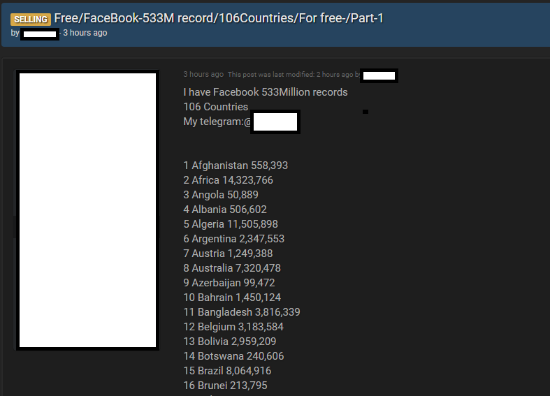 facebook leak